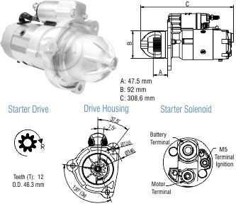 ZM8048102 - ARRANQUE 12V 12D - M100 - FORD CARGO ELECTRONICO - CASE - VW TITAN - CUMMINS